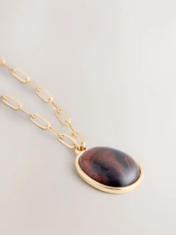 Goudkleurig - Resin Paperclip Chain Necklace*Next Online