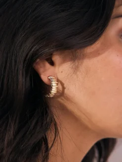 Goudkleurig - Ridged Hoop Earrings*Next Best