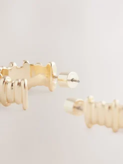 Goudkleurig - Ridged Hoop Earrings*Next Best