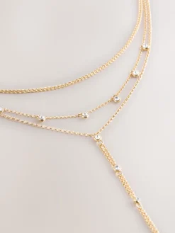 Goudkleurig - Sparkle Detail Layered Drop Necklace*Next Sale