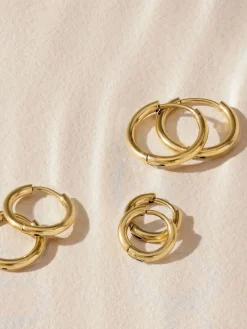 - Stainless Steel Graduated Huggie Hoop Earrings 3 Pack*Next Best