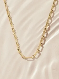 Goudkleurig - Stainless Steel Paperclip Chain Necklace*Next Sale