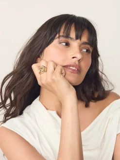 Goudkleurig - Stone Insert Ladder Ring*Next