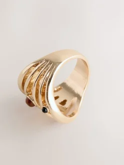 Goudkleurig - Stone Insert Ladder Ring*Next