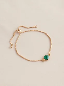 Goudkleurig - Trekarmband met geboortesteen*Next Online