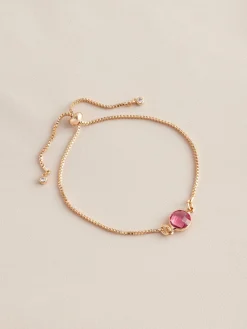 Goudkleurig - Trekarmband met geboortesteen*Next Online