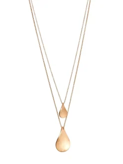 Goudkleurig - Tweelaagse ketting met bloemblad*Next