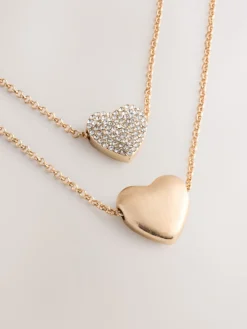 - Two Row Pavé Heart Necklace*Next