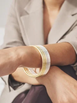 Goudkleurig/zilverkleurig# - Mixed Thin Bangles Pack*Next Best