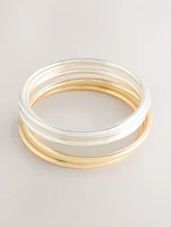 Goudkleurig/zilverkleurig# - Mixed Thin Bangles Pack*Next Best