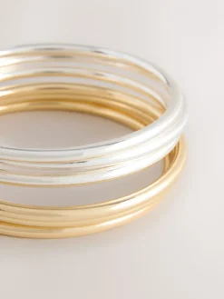 Goudkleurig/zilverkleurig# - Mixed Thin Bangles Pack*Next Best