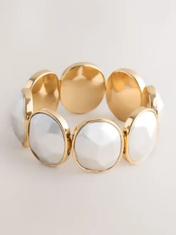 Goud-/zilverkleurig - Facetted Stone Stretch Bracelet*Next Online