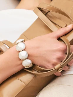 Goud-/zilverkleurig - Facetted Stone Stretch Bracelet*Next Online