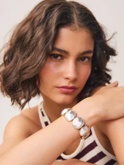 Goud-/zilverkleurig - Facetted Stone Stretch Bracelet*Next Online