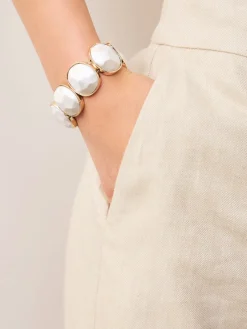 Goud-/zilverkleurig - Facetted Stone Stretch Bracelet*Next Online