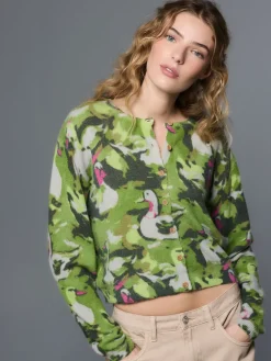 Green Duck Print - Gebreid vest met ronde hals*Next Sale