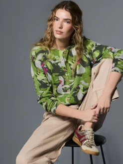 Green Duck Print - Gebreid vest met ronde hals*Next Sale