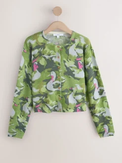Green Duck Print - Gebreid vest met ronde hals*Next Sale