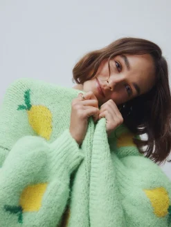 Green Lemon Pattern - Gebreid vest*Next Online