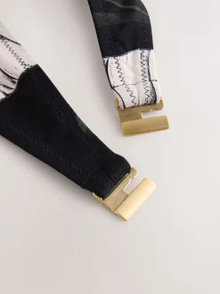 Green/Black Leaf - Twist Padded Wired Bandeau Bikini Top*Next Online