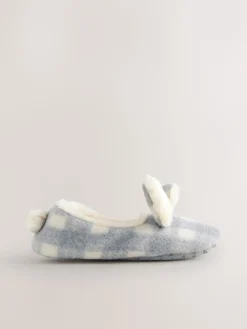 Grey Check Bunny - Ballerinapantoffels*Next Discount