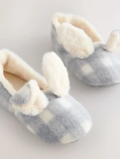 Grey Check Bunny - Ballerinapantoffels*Next Discount