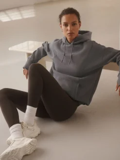 Grijs - Active Longline Overhead Hoodie met superzacht naaddetail en zakken*Next Clearance