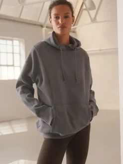 Grijs - Active Longline Overhead Hoodie met superzacht naaddetail en zakken*Next Clearance