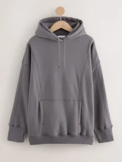 Grijs - Active Longline Overhead Hoodie met superzacht naaddetail en zakken*Next Clearance