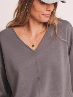 - Anthology By Premium V Neck Seam Detail Modal Sweatshirt*JD Williams Outlet