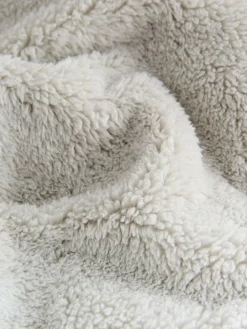 Grijs - Borg fleece met korte rits*Next Online