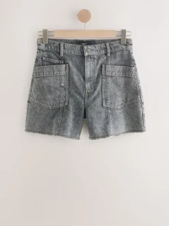Grijs - Denim Cargo Pocket Shorts*Next Discount