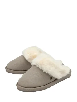 - Faux Suede Mule Slippers Fur Collar*Dunlop Outlet