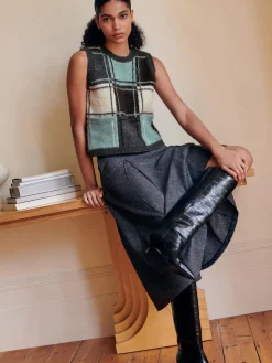 Grijs - Fleck Pleated Midi Skirt*Next Hot