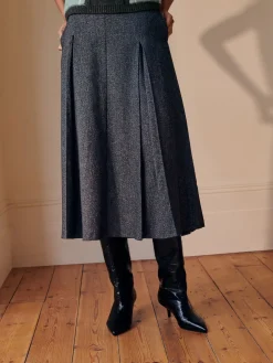 Grijs - Fleck Pleated Midi Skirt*Next Hot