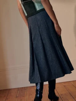 Grijs - Fleck Pleated Midi Skirt*Next Hot