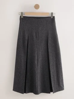 Grijs - Fleck Pleated Midi Skirt*Next Hot