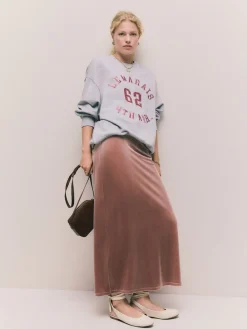 Grijs - Grafisch satijnapplicatie 'Le Marais' City sweatshirt met lange mouwen en ronde hals*Next Best