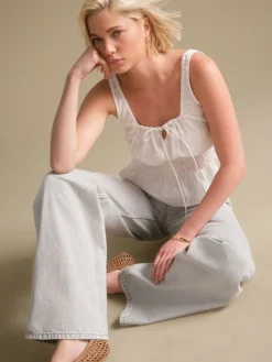 Grijs - Jeans met wijde pijpen*Next