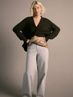 Grijs - Jeans met wijde pijpen*Next