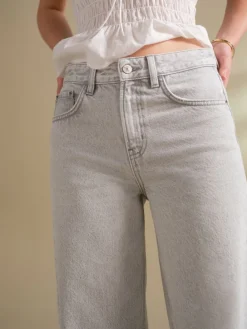 Grijs - Jeans met wijde pijpen*Next