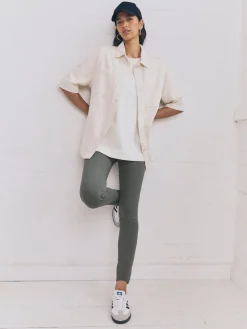 Grijs - Lange jersey denim leggings*Next Hot