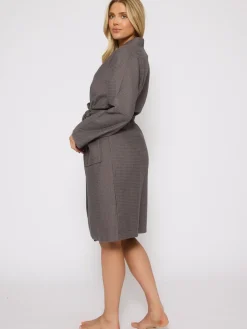 Grijs - 100% katoenen gewafelde kamerjas*Loungeable