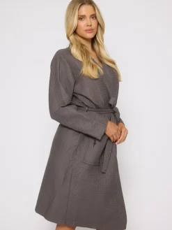 Grijs - 100% katoenen gewafelde kamerjas*Loungeable