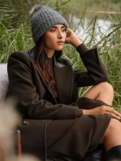 Grijs - Cosy Pom Hat*Love & Roses Online