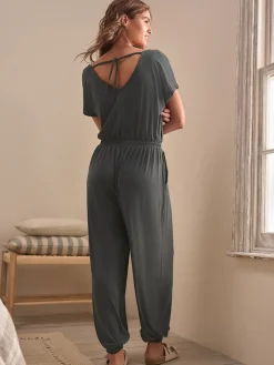 Grijs - Modal jumpsuit zandwassing*Next Clearance