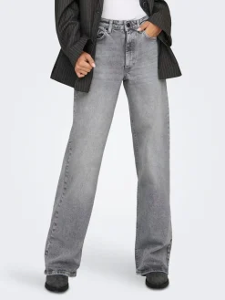 - - Jeans met hoge taille en wijde pijpen van 100% katoen*ONLY Hot