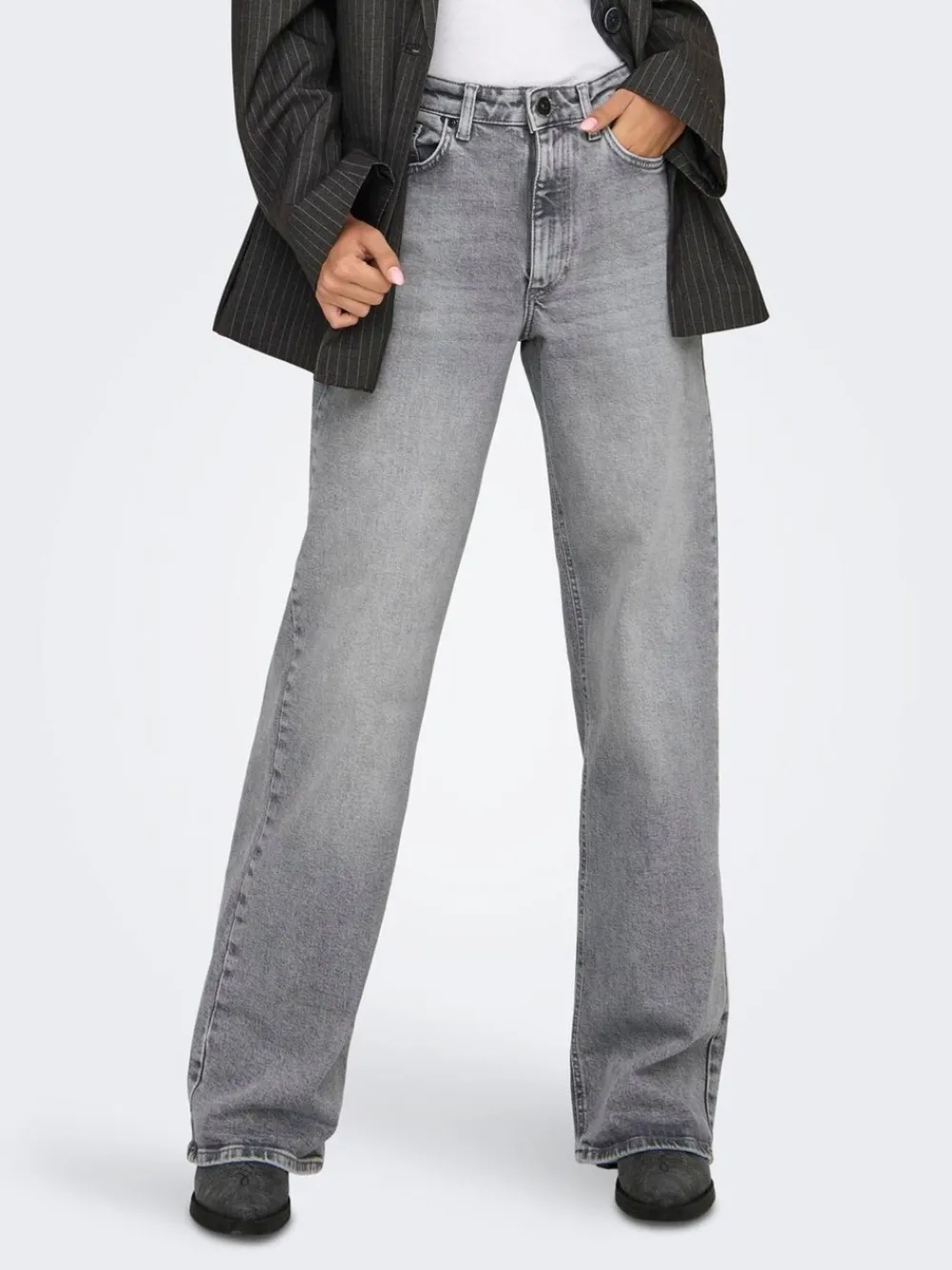 - - Jeans met hoge taille en wijde pijpen van 100% katoen*ONLY Hot