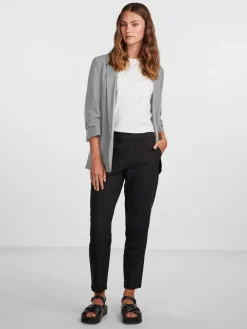 Grijs - blazer met gerimpelde mouwen*PIECES Online
