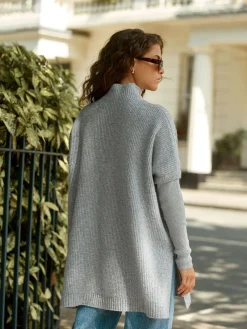 - Ribbed Mock Layer Poncho*Next Sale